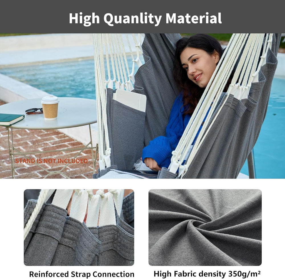CHULIM XL Hammock Chair with Footrest, Steel Spreader Bar, 500 lb Capacity