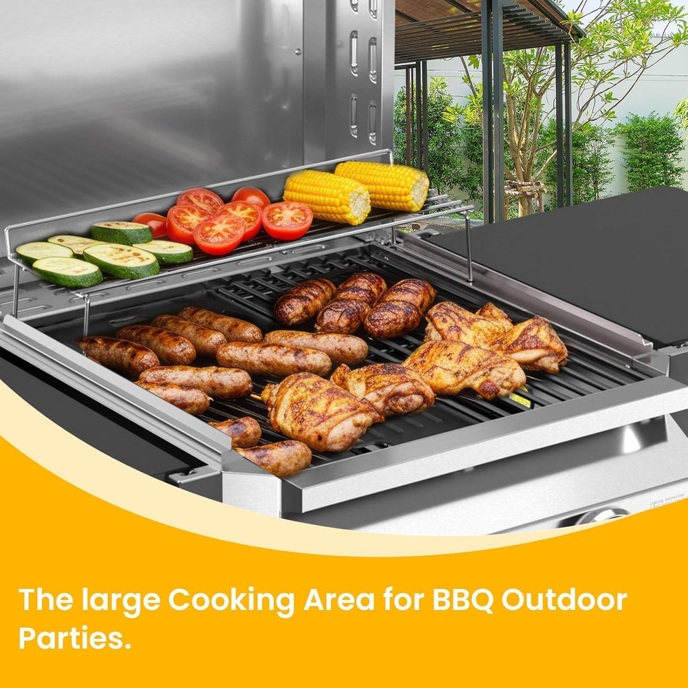 COWSAR 2-Burner Propane BBQ Grill 16000 BTU Stainless Steel Gas Grill