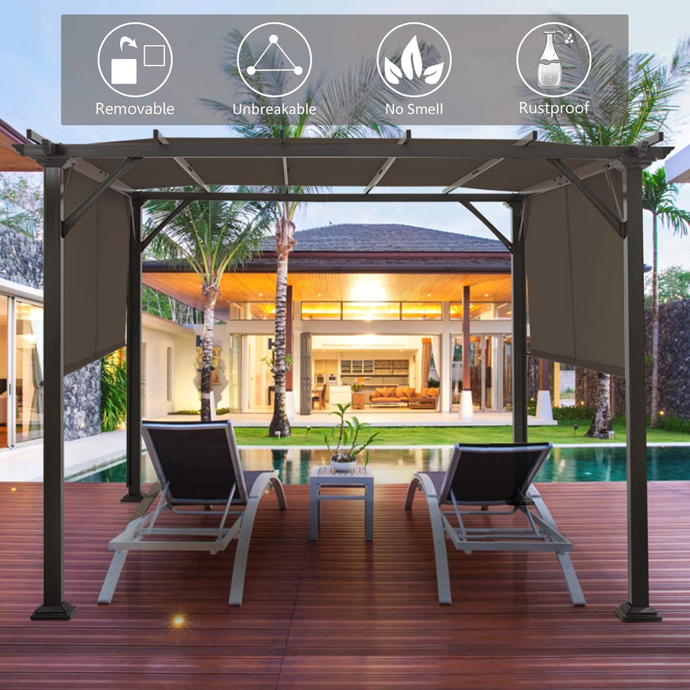 Tangkula 2 Pieces 16x4 Ft Universal Canopy Cover, Outdoor Pergola Roof Top Co...