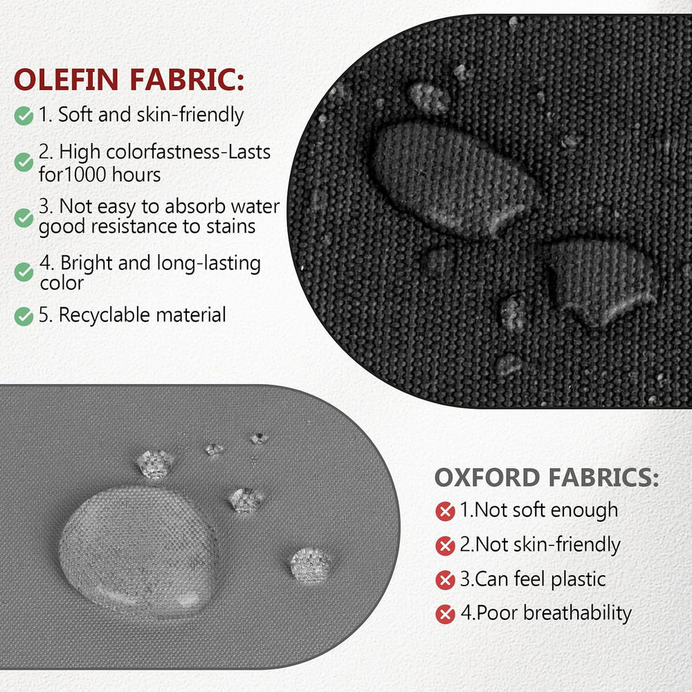 80 x 26 x 4 Inch Olefin Chaise Lounge Cushions, Lounge Chair Cushions with He...