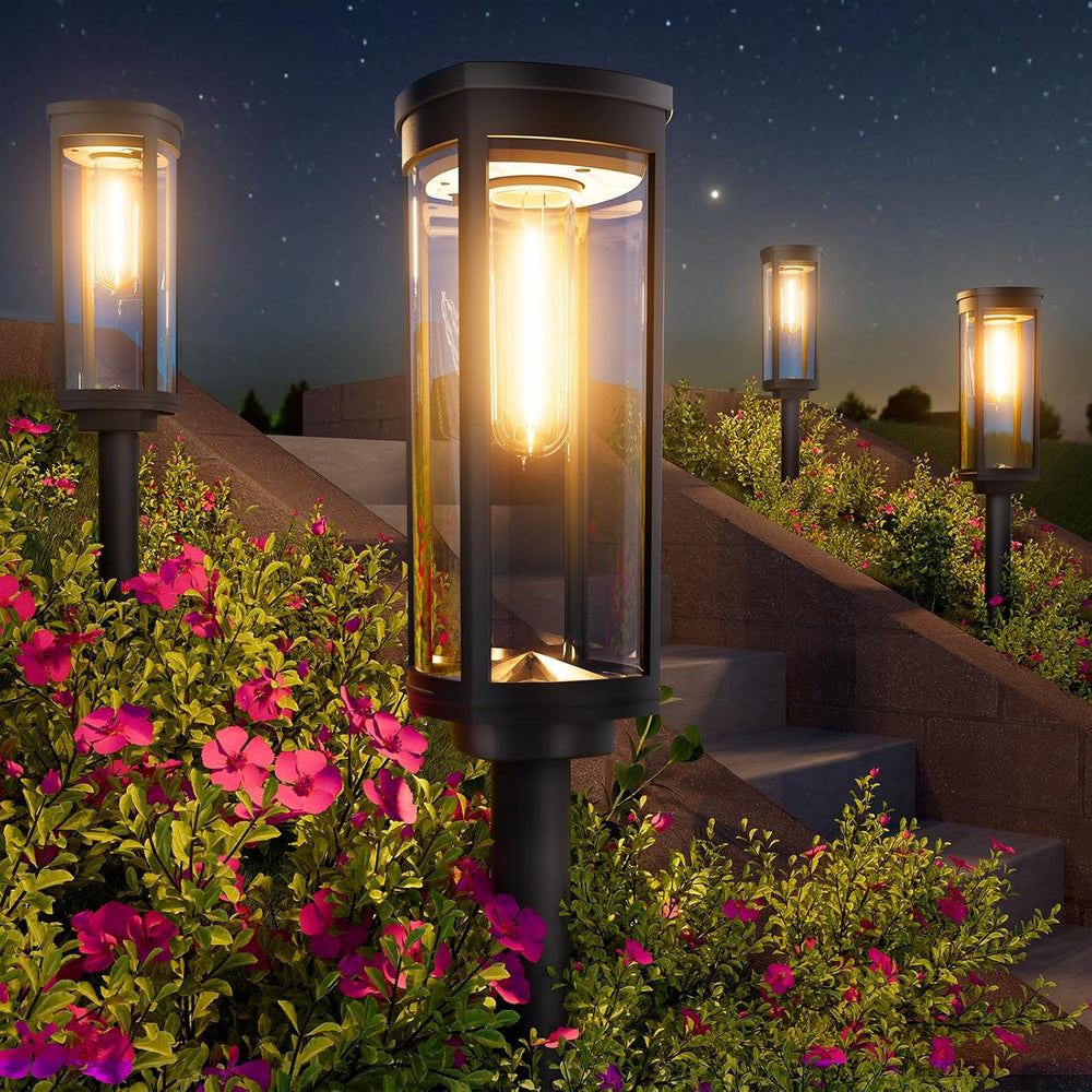 BITPOTT Bright Solar Pathway Lights Outdoor, 8 Pack Solar Powered Garden Ligh...