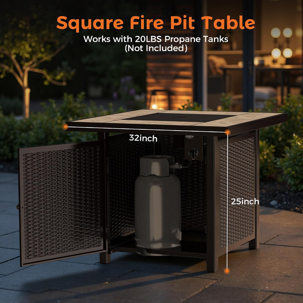 BALI OUTDOORS Propane Gas Fire Pit Table