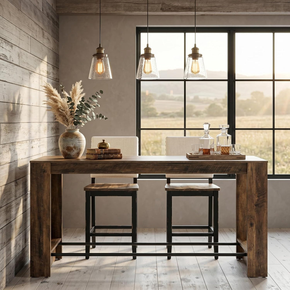 Tribesigns 63'' High Top Long Bar Table, 37.4'' Counter Heigh...