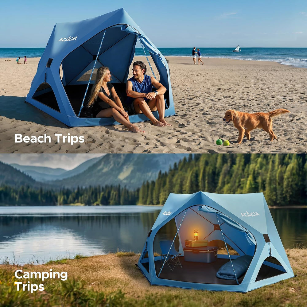 Acacia Beach Tent Sun Shelter | 4-Person Portable Camping Tent with UPF 50+ P...