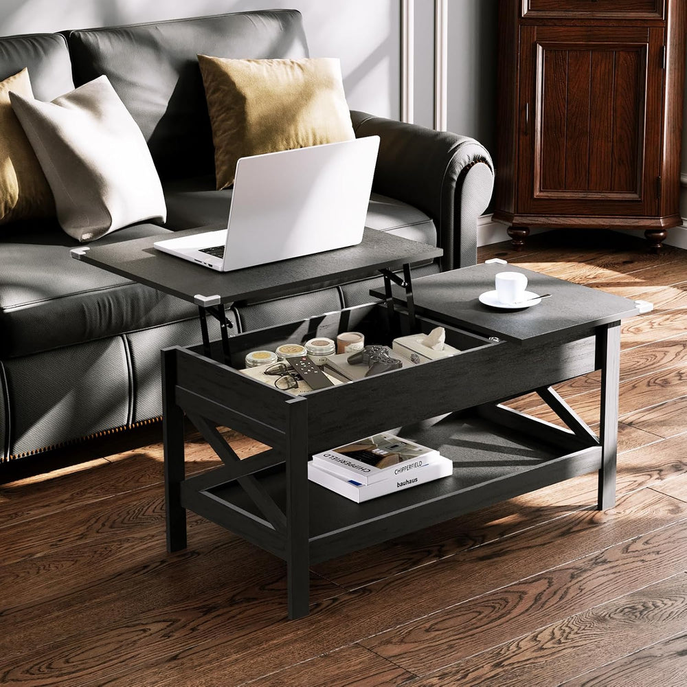 Lift Top Coffee Table with Storage, Small Coffee Table with Hidden Compartmen...