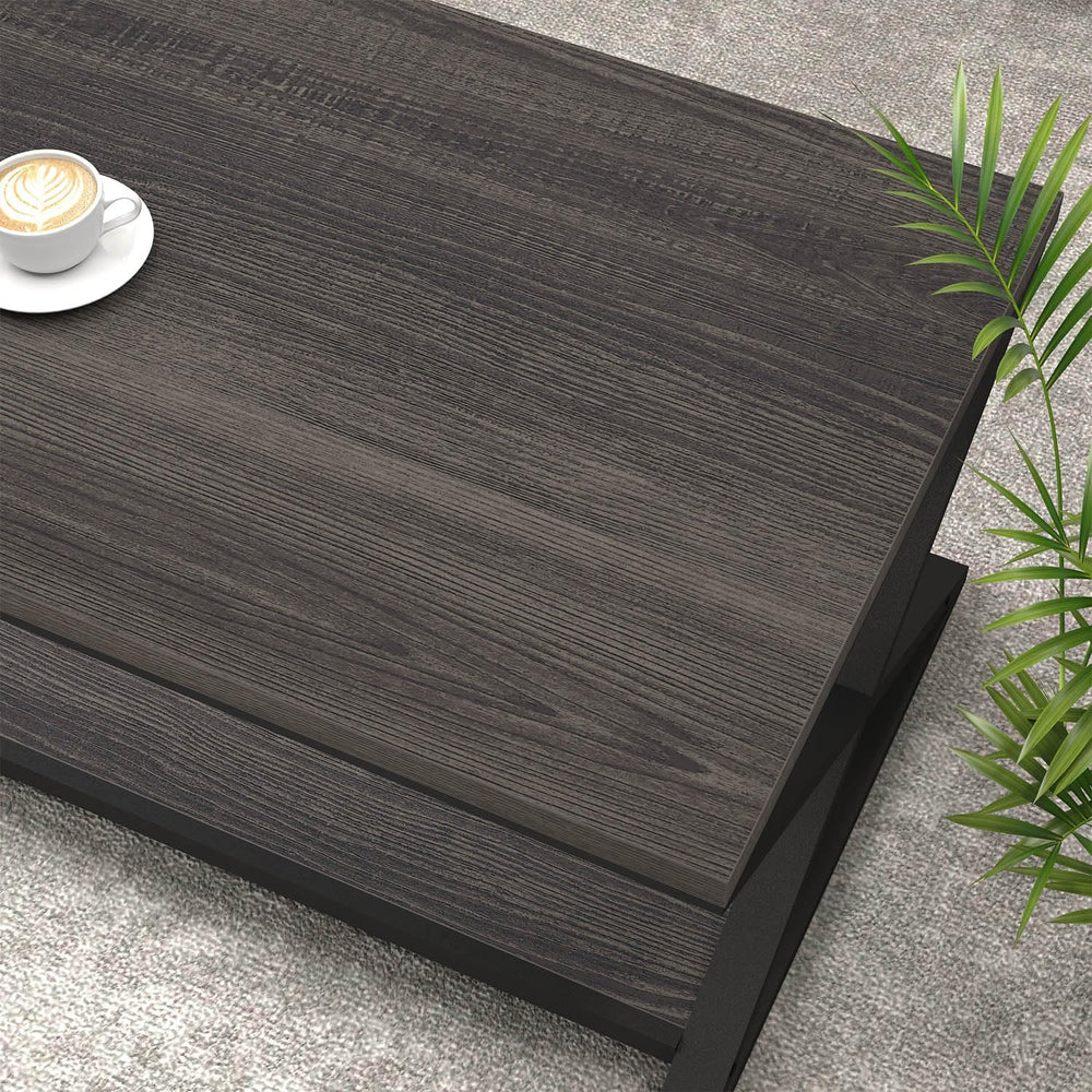 HSH 47" Rectangle Coffee Table with Storage for Living Room, Dark Gray