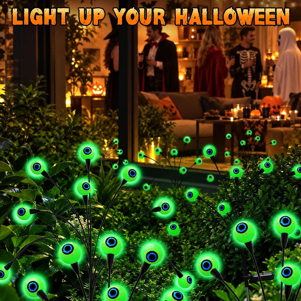 Halloween Decorations Outdoor, 6Pack 48 LEDs Solar Eyeball Lights