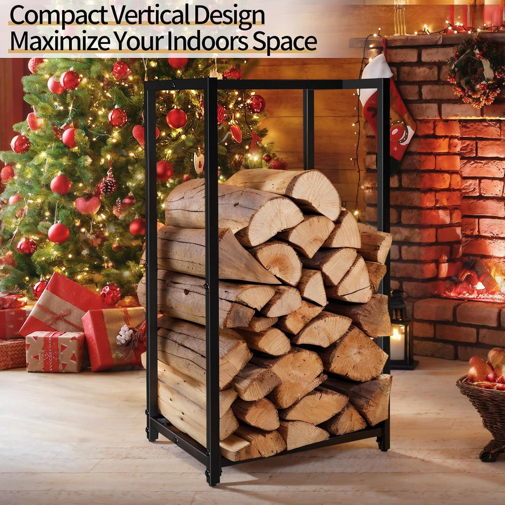 Lilybud--lily Firewood Rack Indoor Outdoor, 30” Tall Firewood Holder Metal Sm...