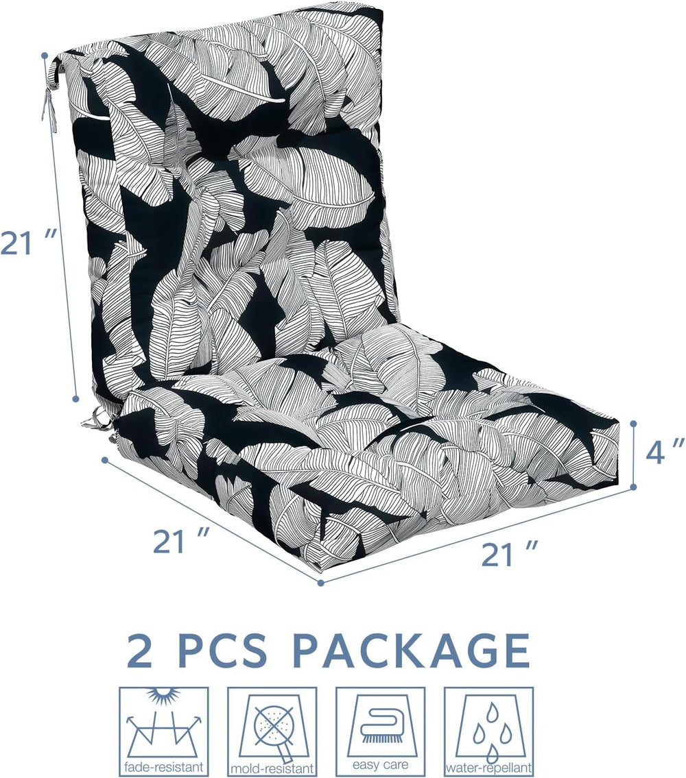 LVTXIII Outdoor Tufted Seat Cushions, Solid Seat and Back Chair Cushion with ...