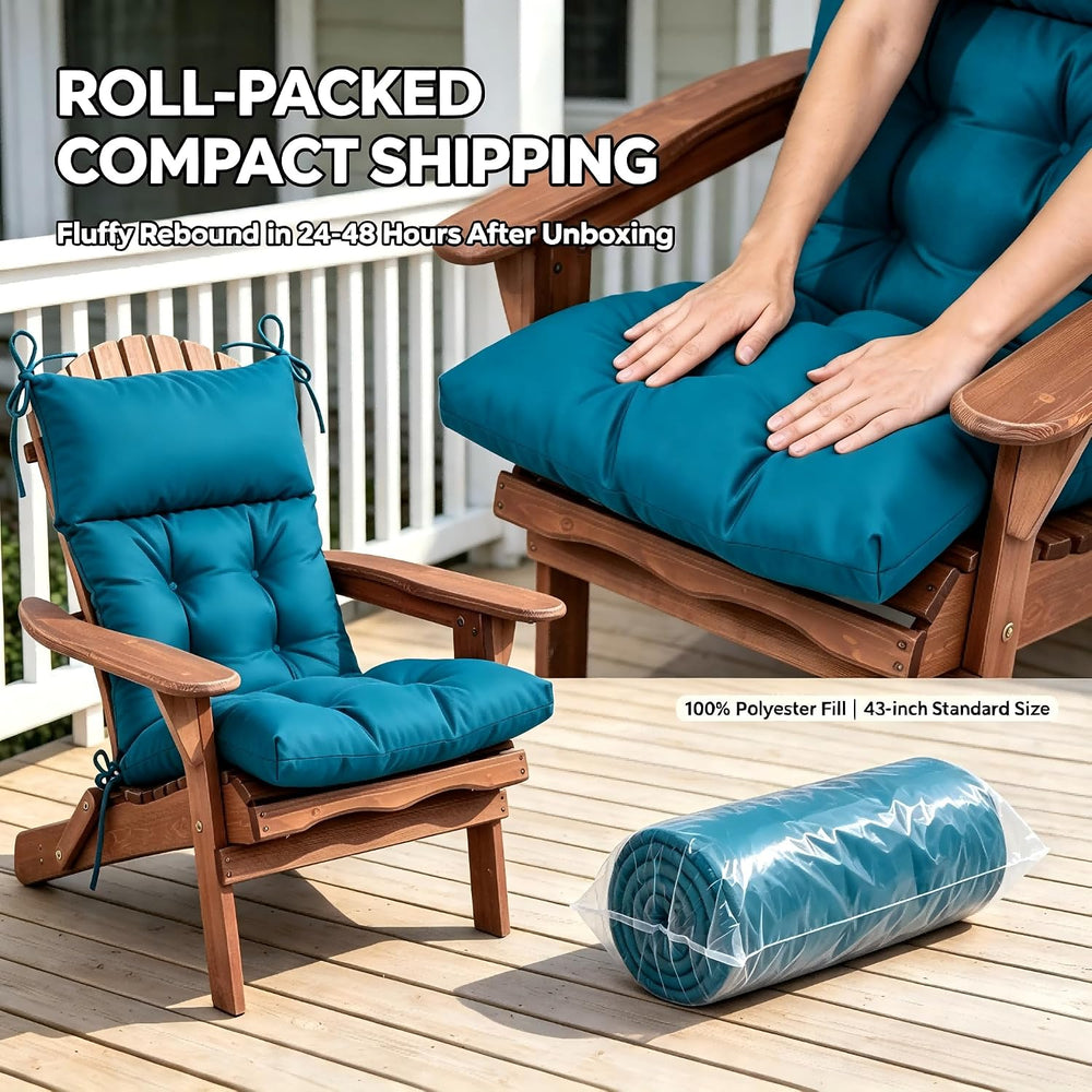 QILLOWAY Outdoor Rocking Chair Cushion 43x21 Inch, 100% Polyester Waterproof ...