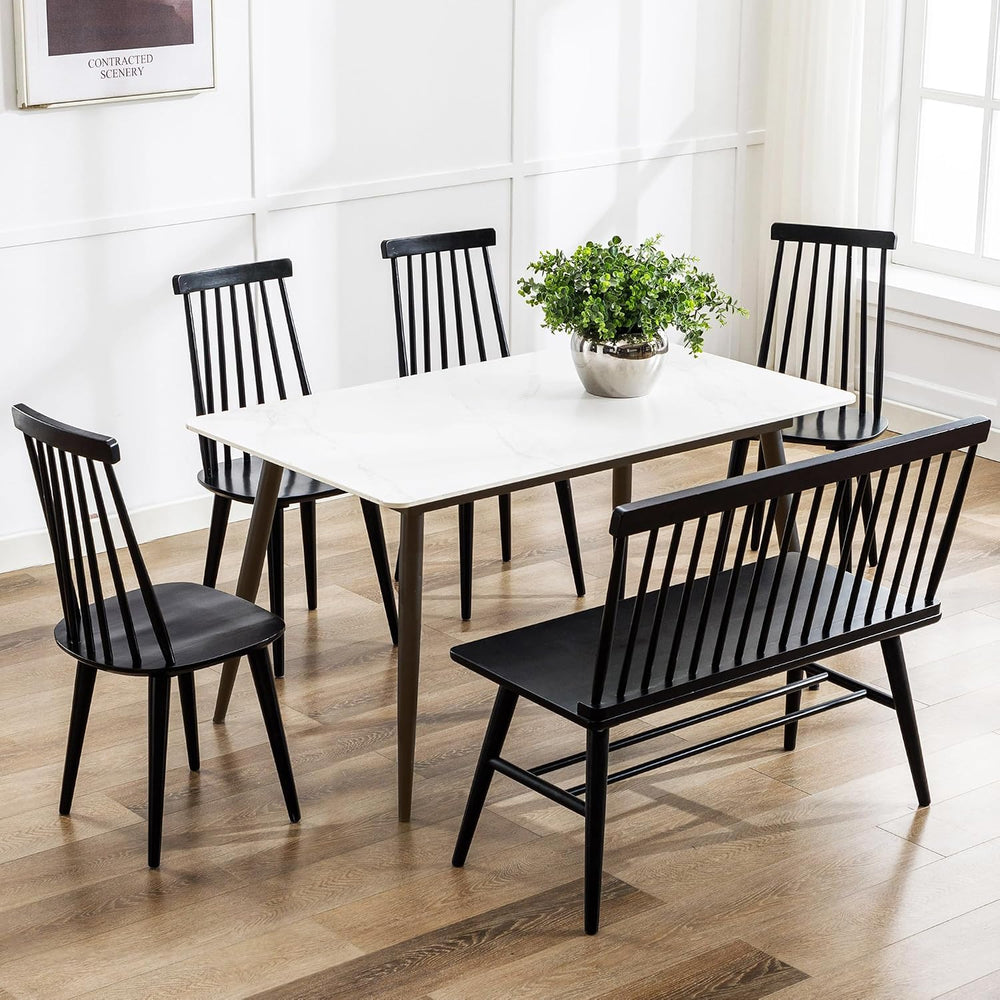 DUHOME Dining Chairs Set of 4 Wood Dining Room Chair Black Spindle Side Kitch...