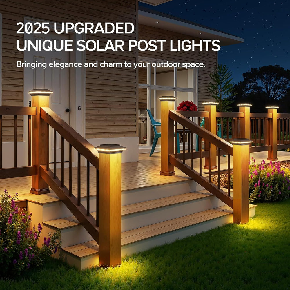 ELECLINK 12 Pack 4x4 Solar Post Cap Lights Upgraded, Brighter and Extended Be...