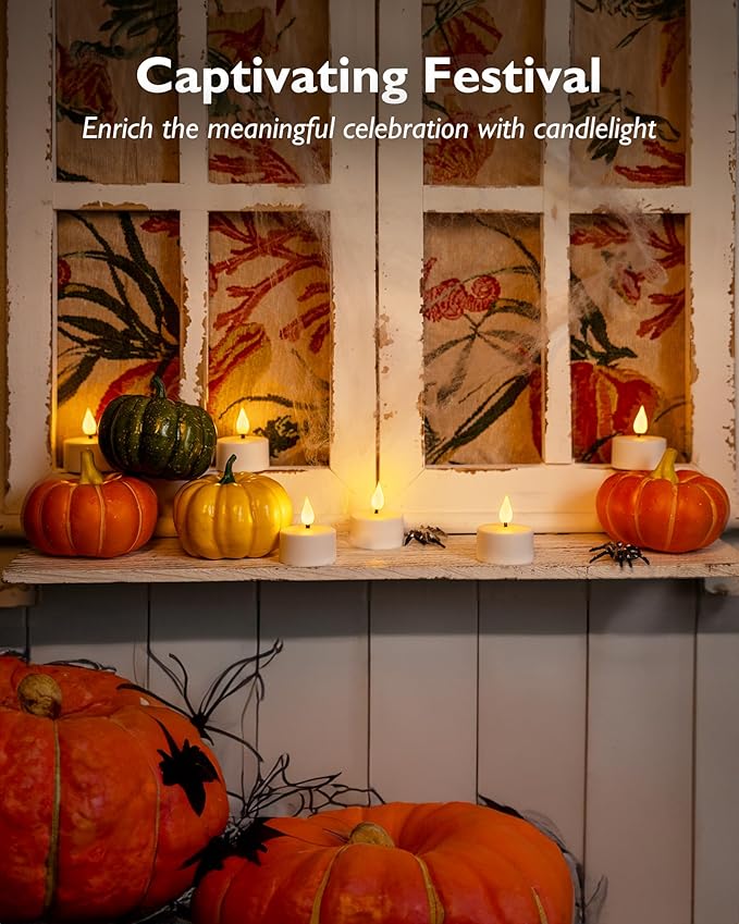 Homemory Rechargeable Tea Lights Flameless Candles with Remote Timer, Battery...