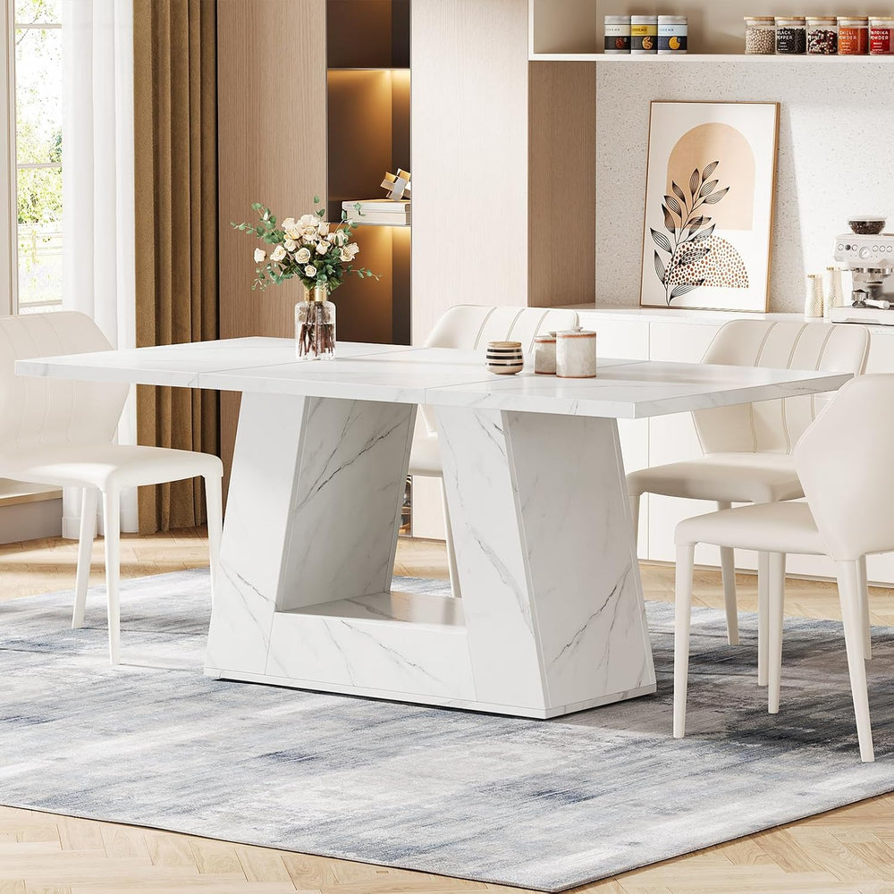 Tribesigns Dining Table for 4 to 6 People, 63" Rectangular Dining Room T...