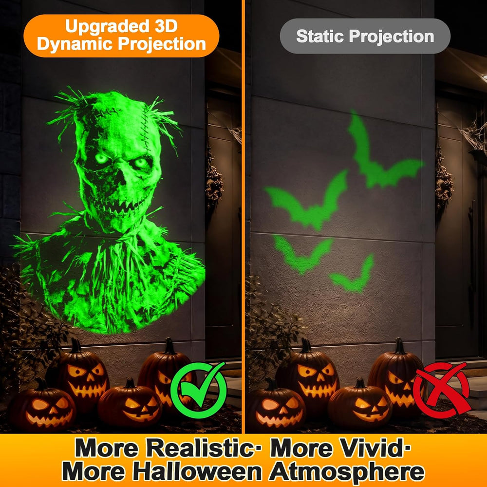 12-in-1 Halloween Projector Lights, Dynamic Projection Light with Skull