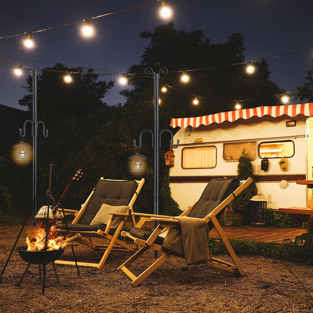 10FT String Light Poles 2Pack, 1.5 Inch Heavy Duty Poles for Outdoor String L...