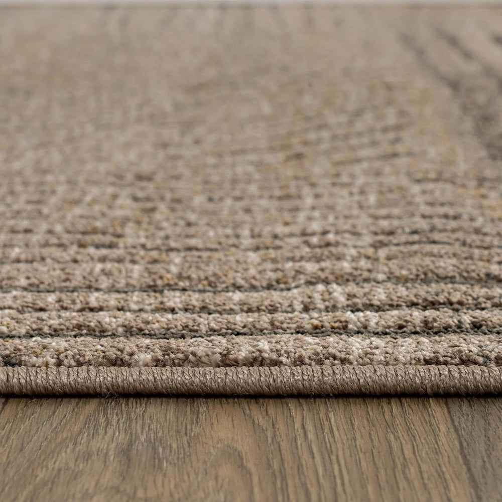 Rugshop Modern High-Low Patchwork Geometric Area Rug Indoor Brown 2'3&quo...