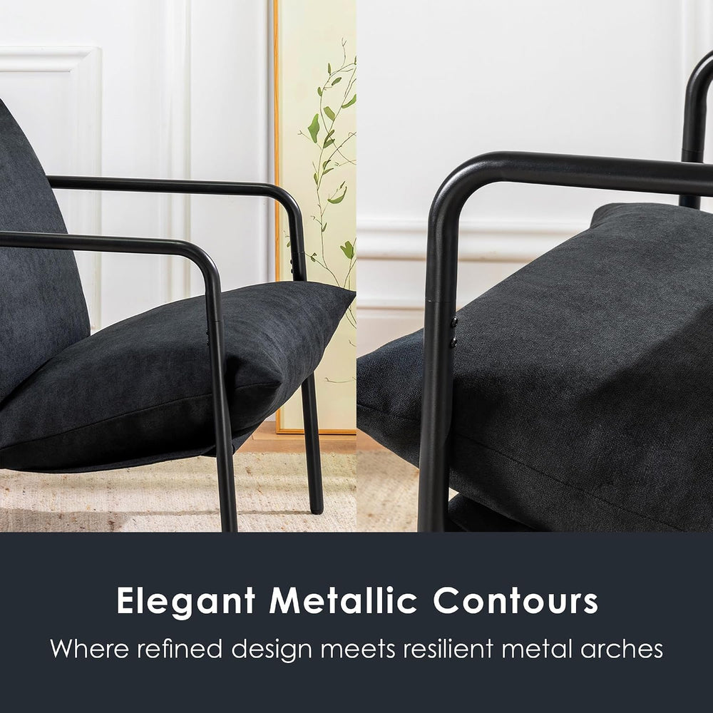 Mellow Wyn Sling Accent Chair with Arms/Casual Home Metal Framed Armchair wit...