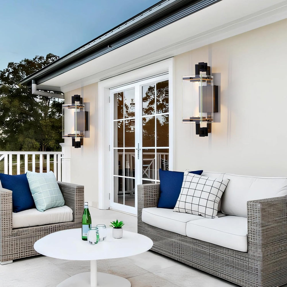 Modern Black Patio Wall light Fixture LED Warm 3000K Triac Dimmable