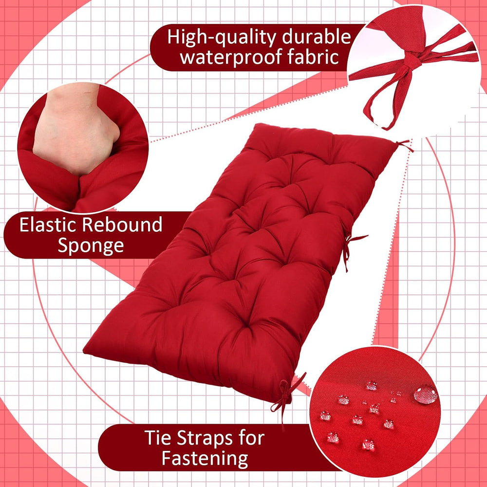 Wenqik Outdoor Bench Cushion 59 x 20 x 4 Inch Waterproof Patio Swing Cushion ...
