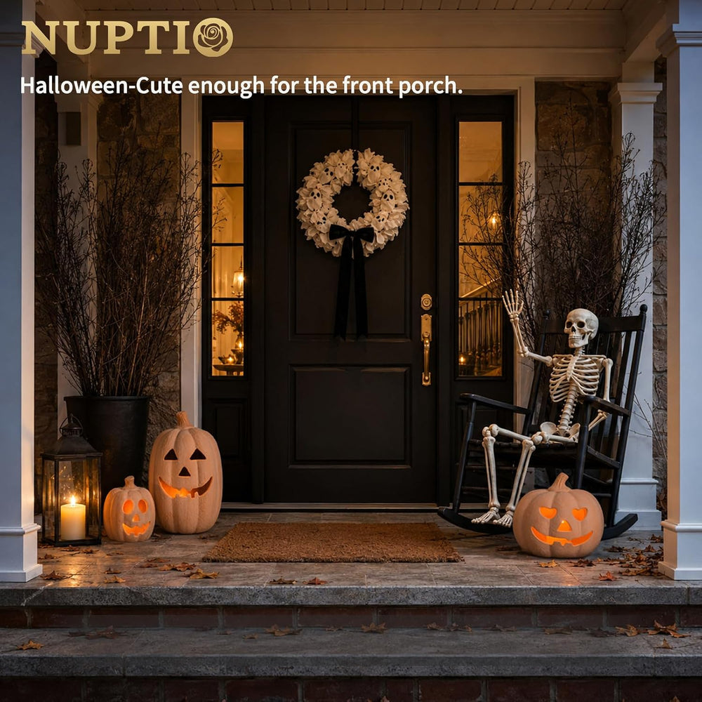 NUPTIO Terracotta Pumpkin Halloween Decor: 15" H Fall Jack O Lantern