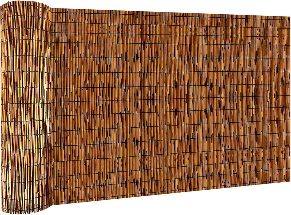 KOIUEYW Bamboo Reed Fencing, Light Russet Bamboo Fence Rolls 6 Feet High, Dec...