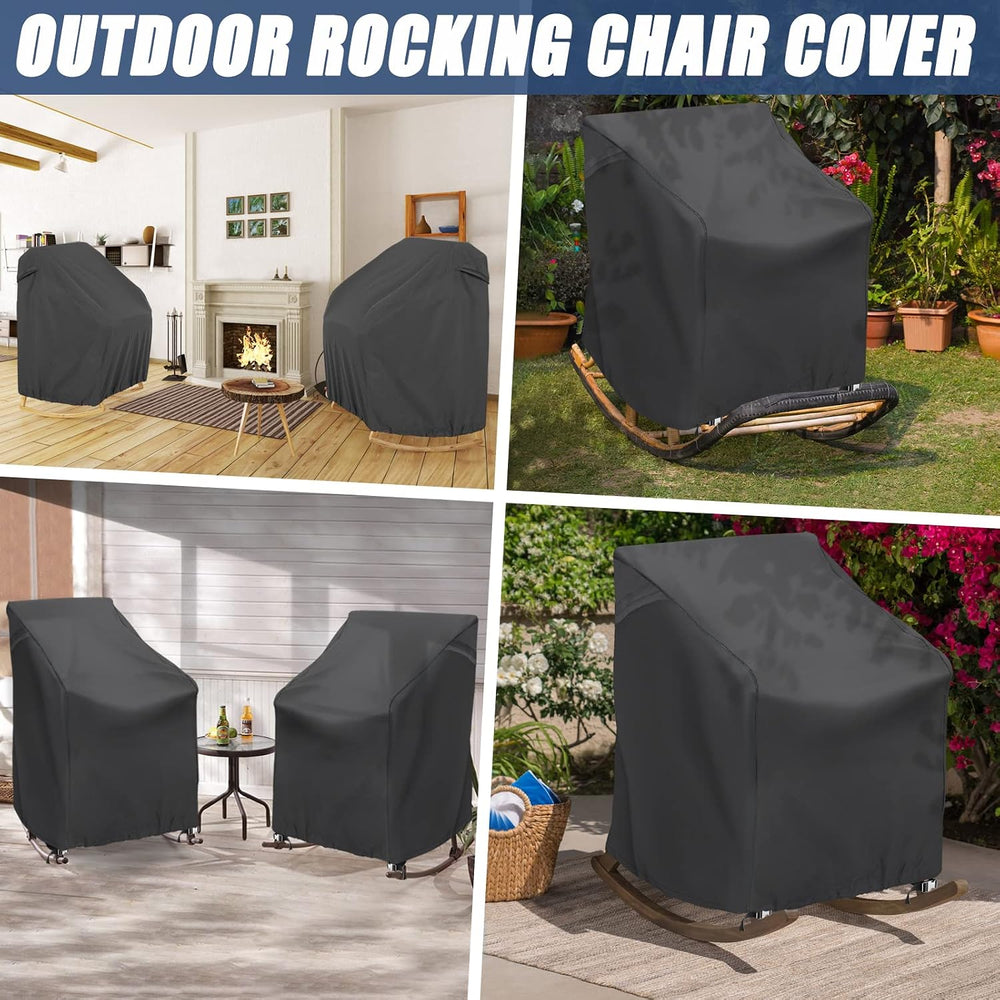 2 Pack Outdoor Rocking Chair Covers 420D Waterproof UV 27x32x39