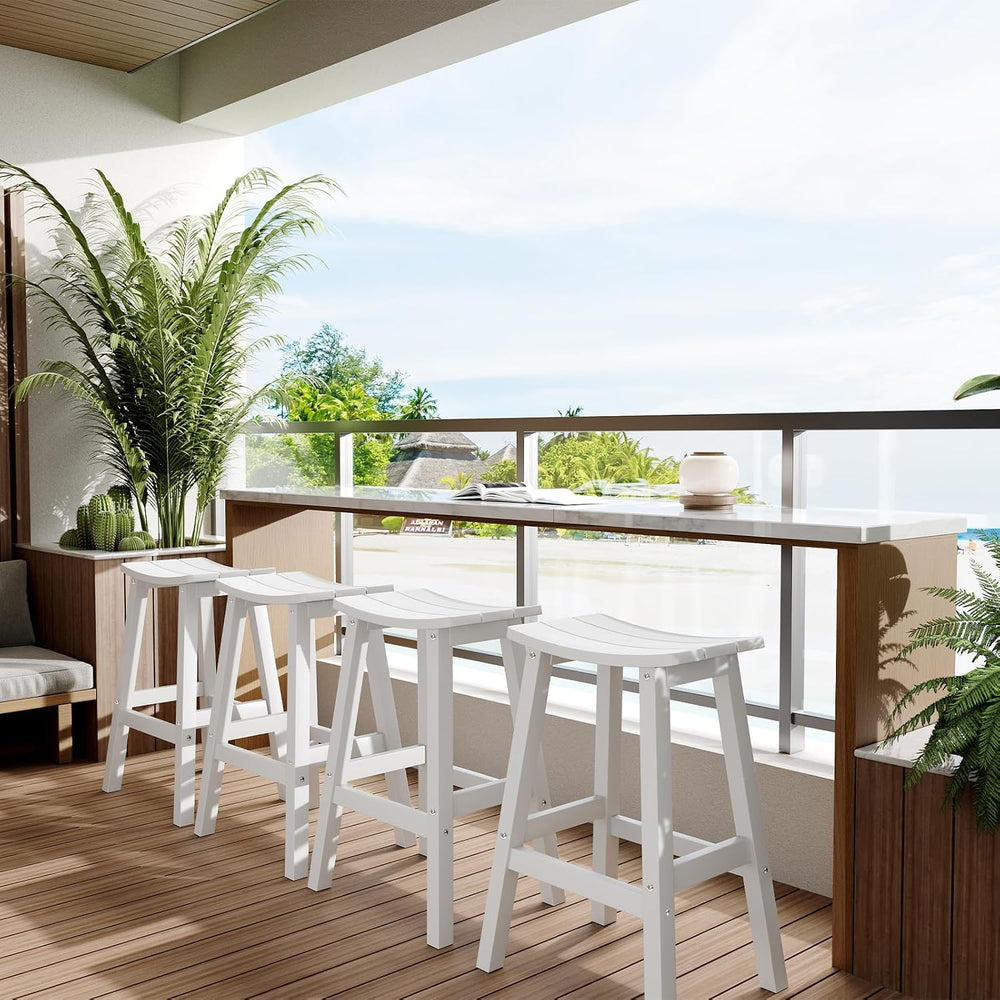 Stoog All-Weather Bar Stools Set of 2, 28" Waterproof Outdoor Barstools,...