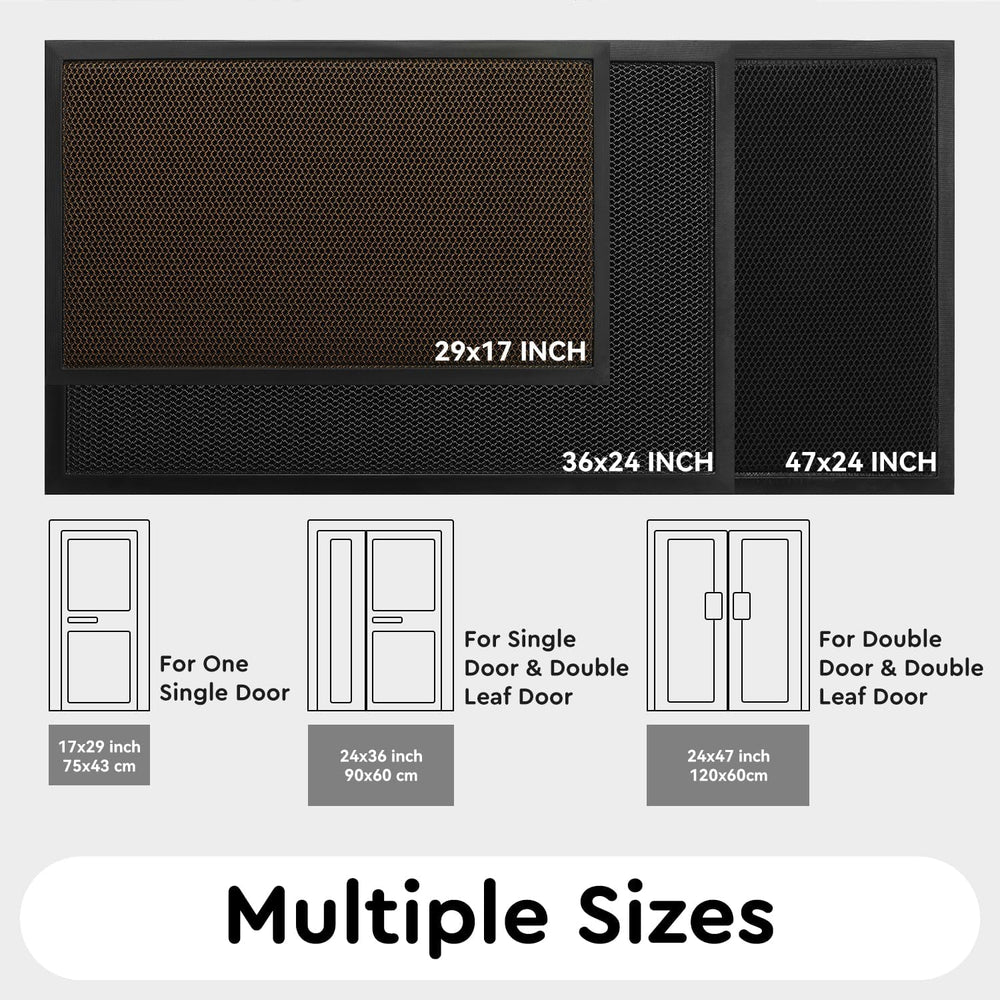 Front Door-Mat Outside Entrance 24"x36" Doormat Non Slip Dirt Trapp...