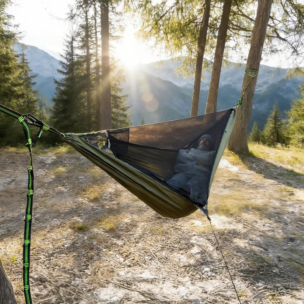 Night Cat Hammock with Mosquito Net: Portable Kit with Sleeping Pad for Solo ...
