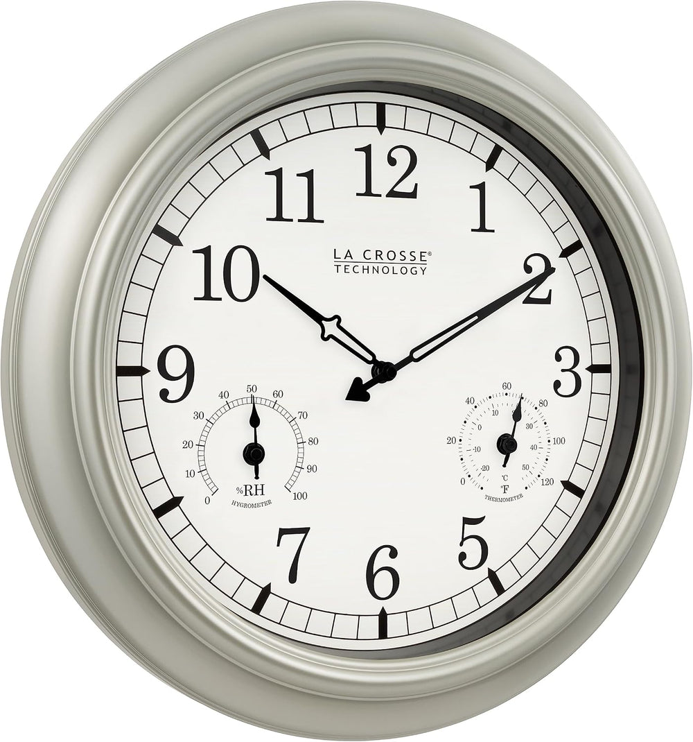 La Crosse Technology WT-3181PL-Q Quartz Time Analog Indoor/Outdoor Wall Clock...