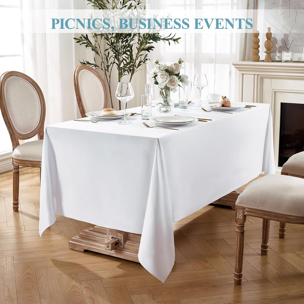 VidaFete Everyday Series Rectangle Tablecloth 60" x 102" 10 Pack White
