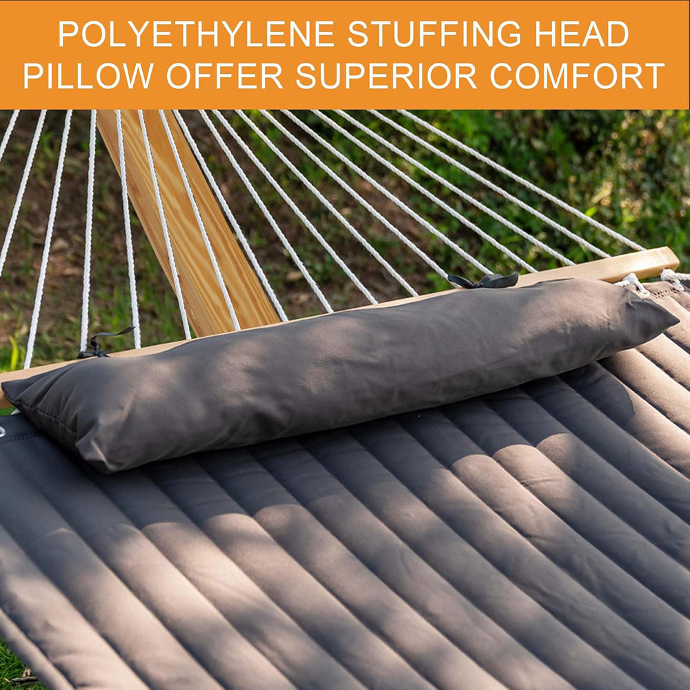Lazy Daze 12 FT Double Quilted Hammock and 13 FT Natural Wood Arc Stand