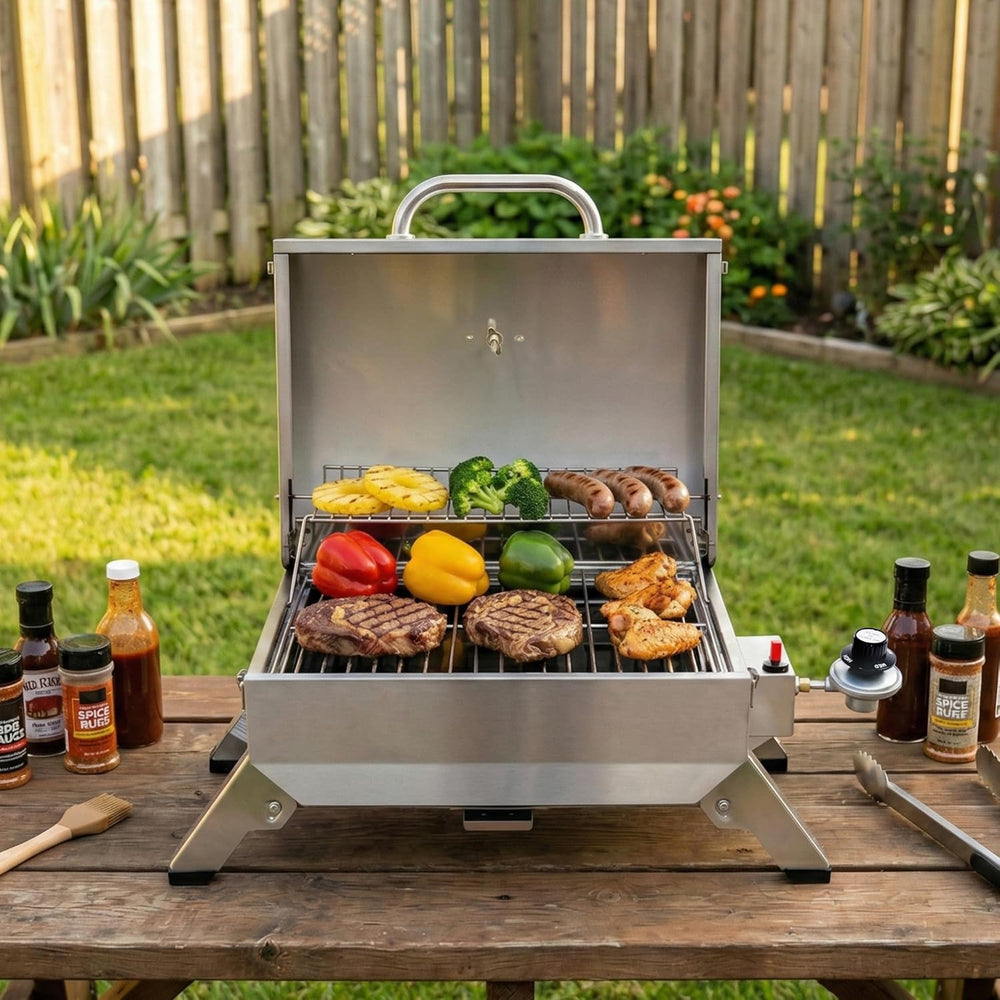 Royal Gourmet GT1001 S/S Portable Propane Gas Grill with Folding Legs