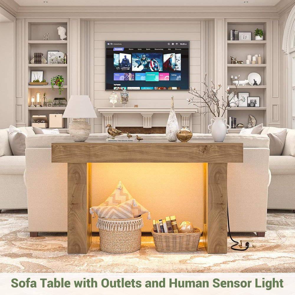 Unikito 47" Entryway Table with Sensor Light & AC Outlets with USB-C...