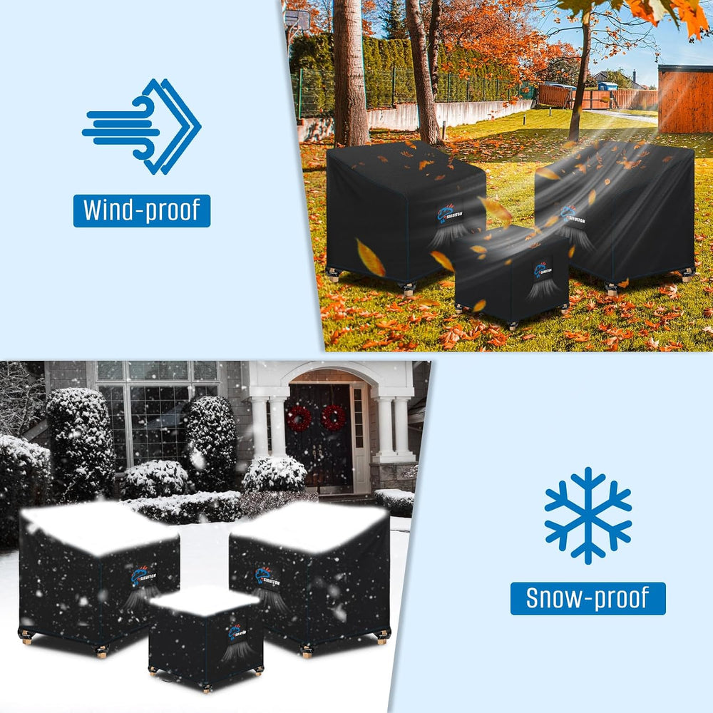 SIRUITON 3 Piece Outdoor Veranda Patio Garden Furniture Cover Set with 420D D...