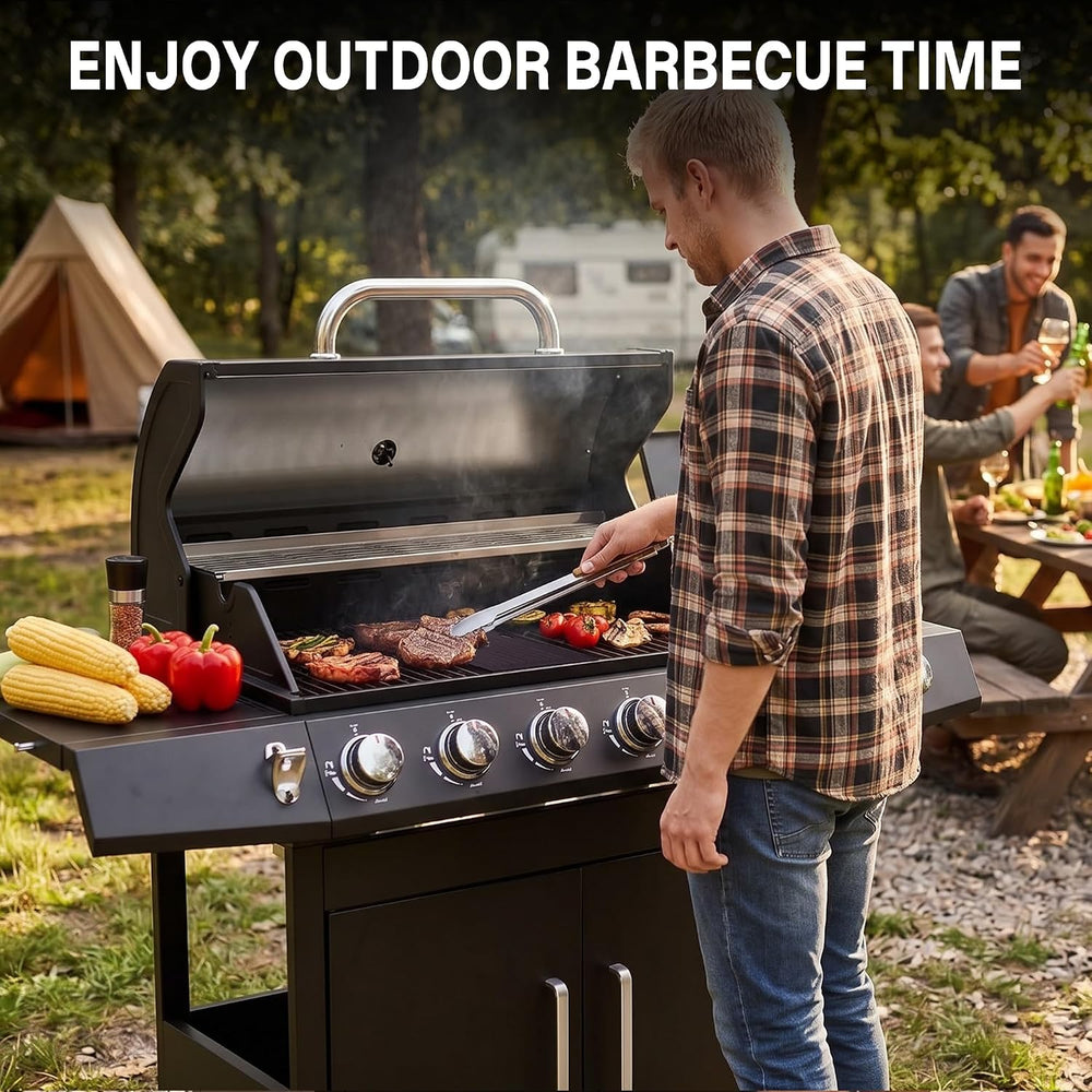 6-Burner Propane Gas Grill and Griddle Combo with Side Burner