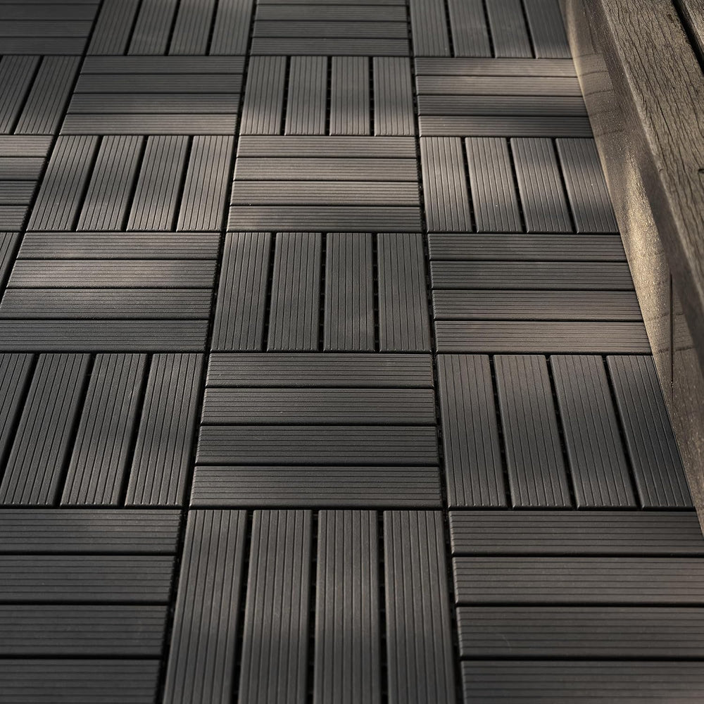 44 Sq. ft Plastic Interlocking Deck Tiles, ACIDBOLT 44 PCS 12" x 12&quot...