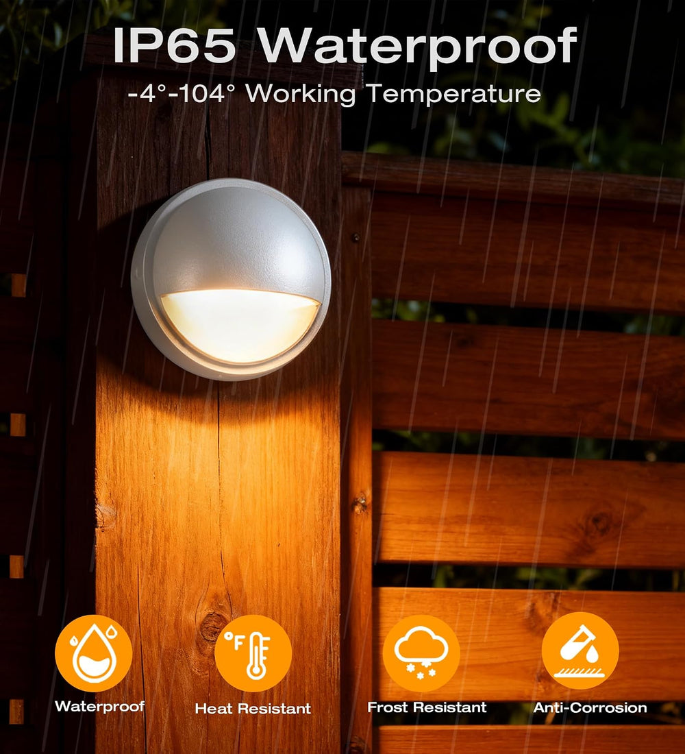 CLOUDY BAY [6 Pack] 3CCT Low Voltage LED Deck Lights Outdoor,2700K/3500K/5000...