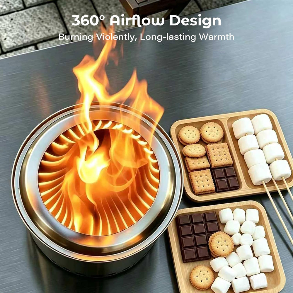 HGD 9.6 x 7.1 in Small Tabletop Fire Pit, Portable Mini Smokeless Table Top F...