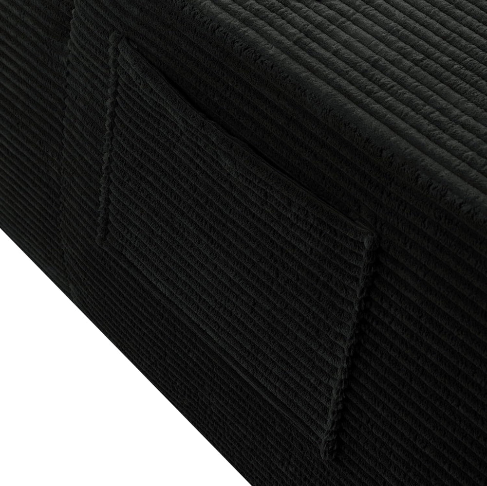 HYJT-H&K Oversized Deep Seat Chaise Lounge, Corduroy Comfy Sleeper Futon ...