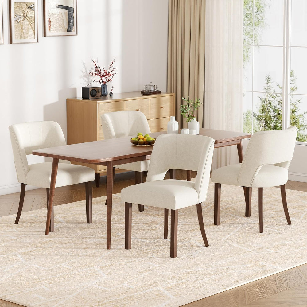 Dining Chairs Set of 4,Modern Dining Room Chairs with Thick Cushions,Linen Up...