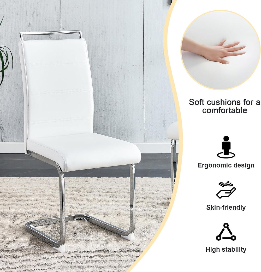 Baysitone Modern Dining Chairs Set of 8, PU Faux Leather High Back Upholstere...