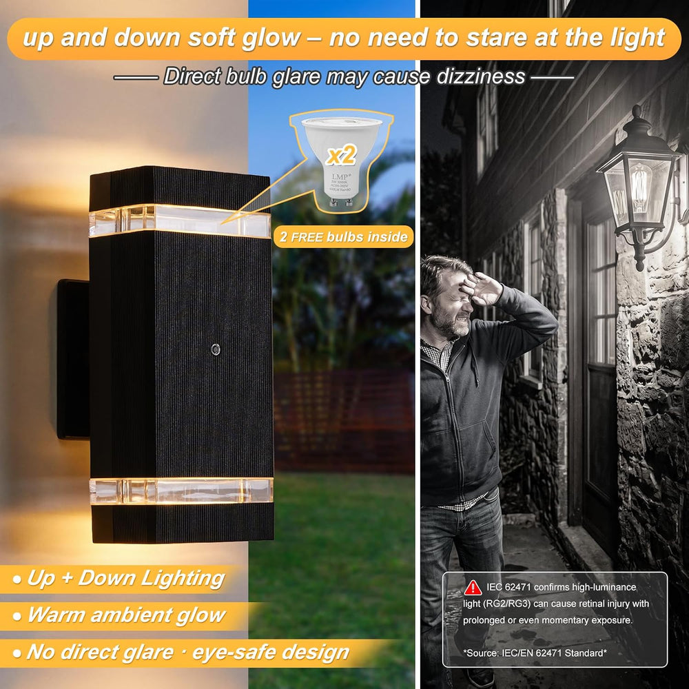 LMP Dusk to Dawn Outdoor Lighting,Aluminum IP65 Waterproof Wall Porch Light