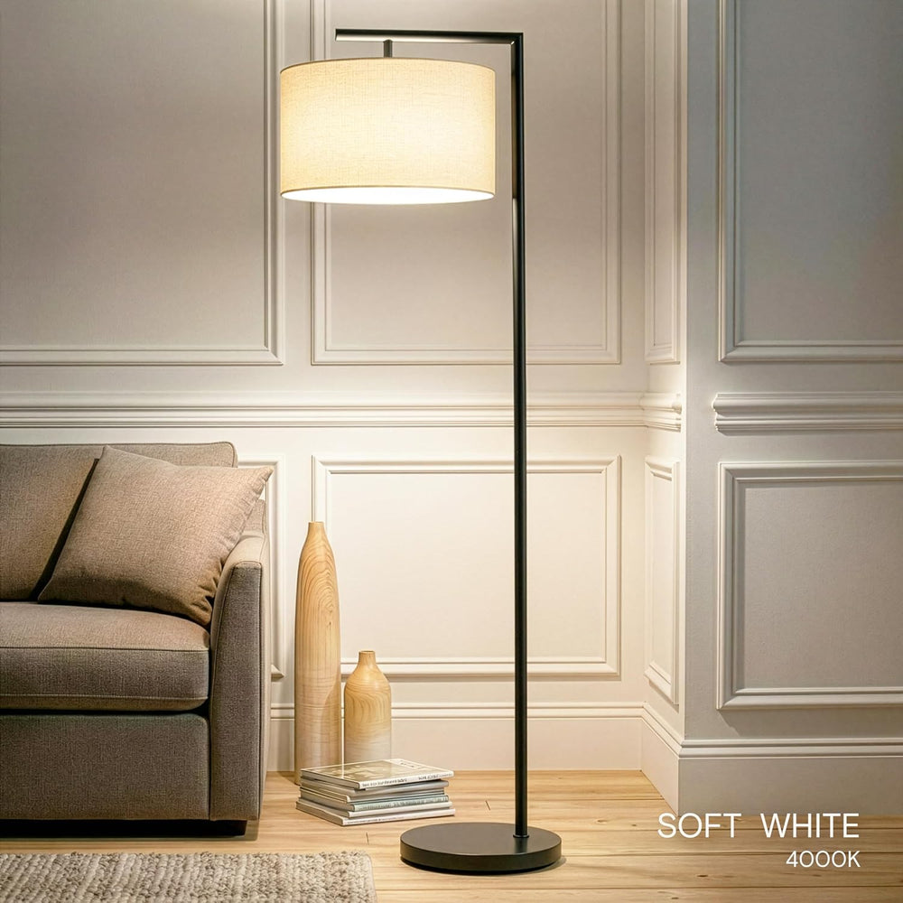 Brightech Montage Modern Floor Lamp - LED Standing Lamp with Tan Shade for Li...