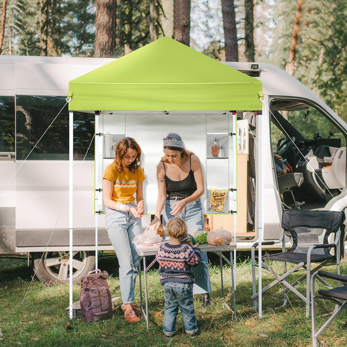 vingli 5x5 ft pop up canopy tent, outdoor shown in use