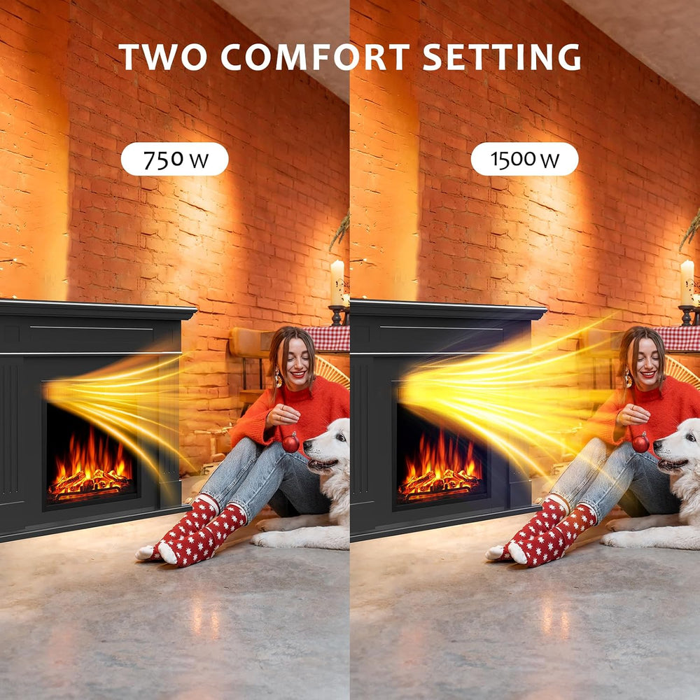44" Corner Electric Fireplace with Mantel Package Freestanding Fireplace...
