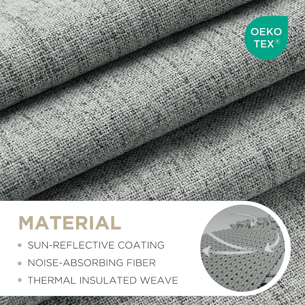 Joydeco Blackout Curtains for Bedroom - 100% Light Blocking 2 Panels Light Gr...
