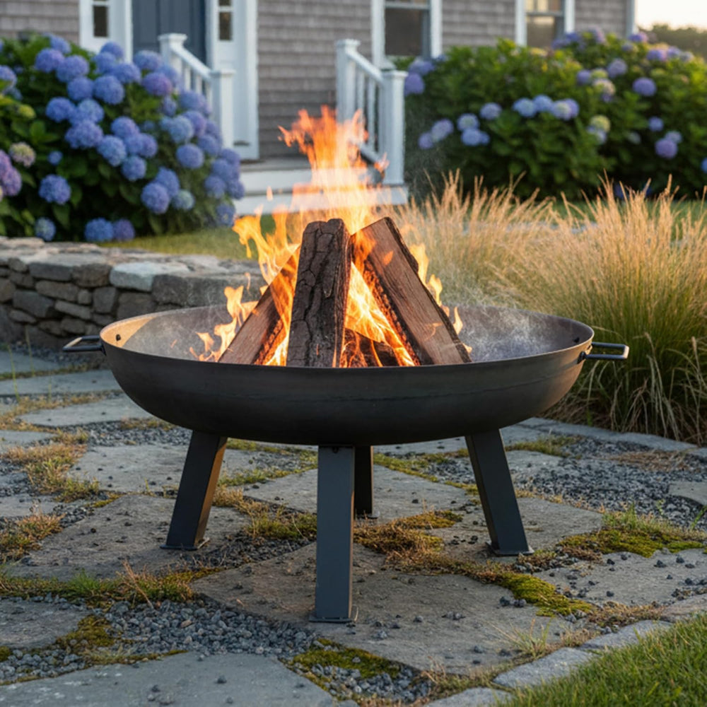 Sunnydaze 30" Heavy-Duty Cast Iron Fire Pit Bowl for Outside, Wood-Burning