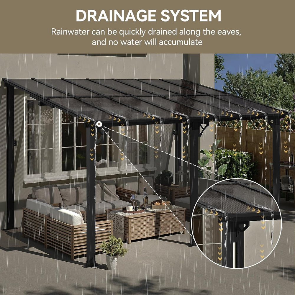 Aoxun 14’x10’ Gazebo for Patio, Gazebo Pergola with Sloped Roof, Black